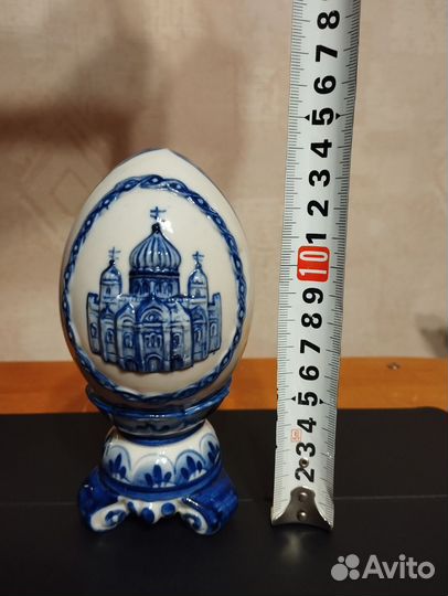 Яйцо пасхальное фарфор Гжель