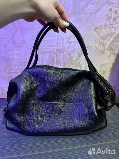 Сумка натуральная кожа черная