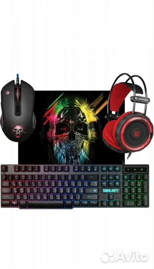 Комплект клавиатура+мышь+коврик+наушники новые