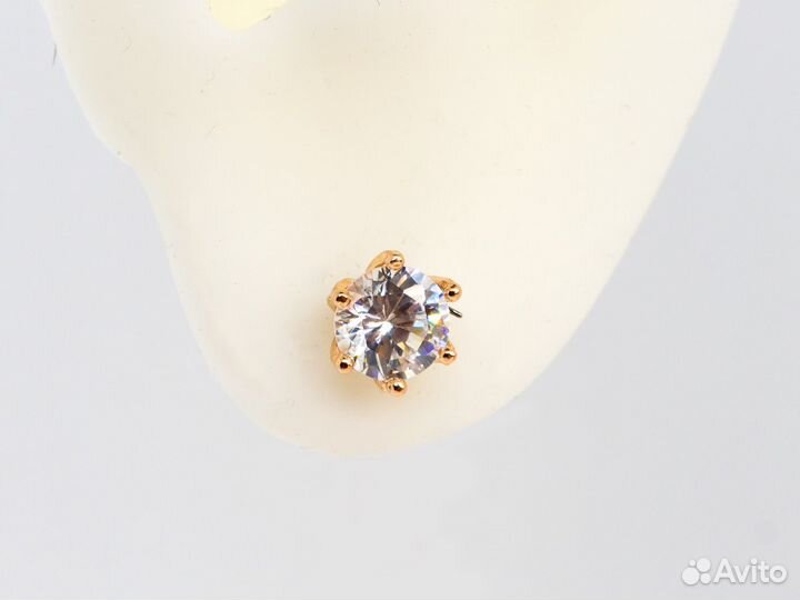 Золотые серьги с фианитами