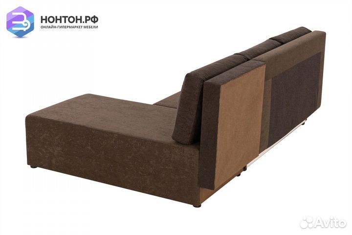 Диван угловой еврокнижка Комо коричневый