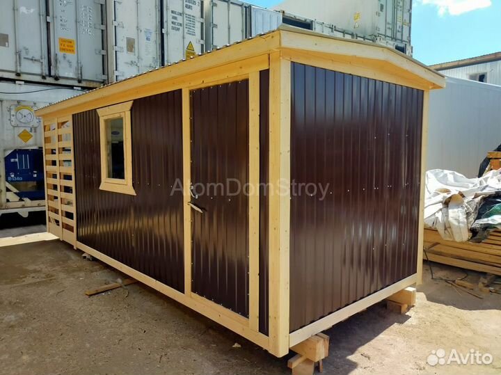 Вагончик бытовка строительная с установкой