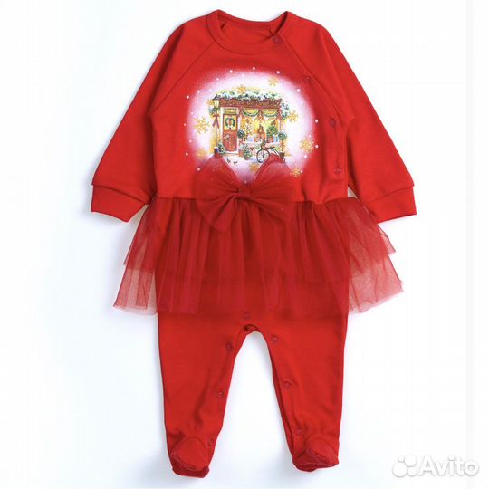 Новогодний комбинезон для девочки 68-74
