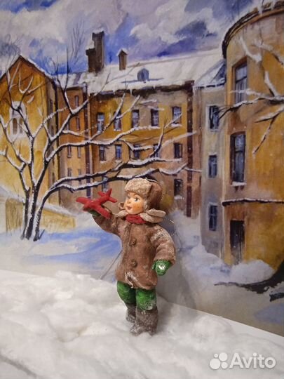 Ватная ёлочная игрушка 