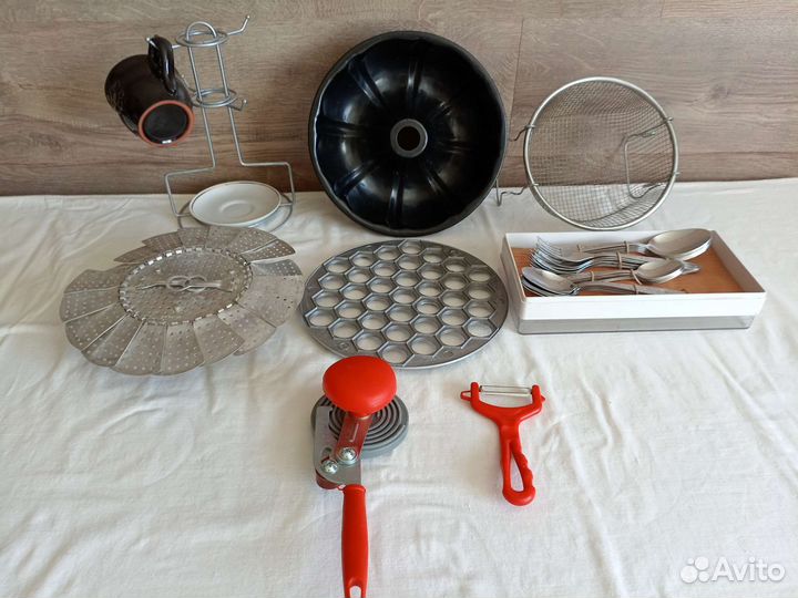 Кухонная утварь СССР пароварка, половник, сито