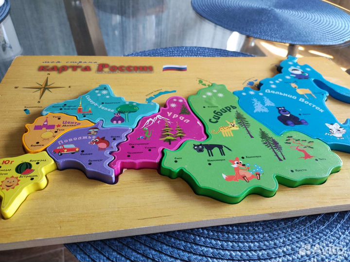 Деревянный пазл Карта России