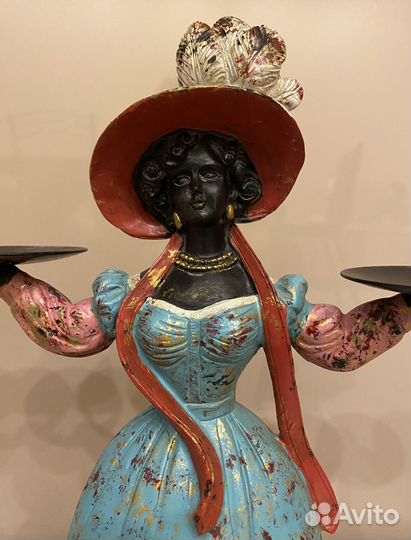 Статуэтка подсвечник Девушка полистоун