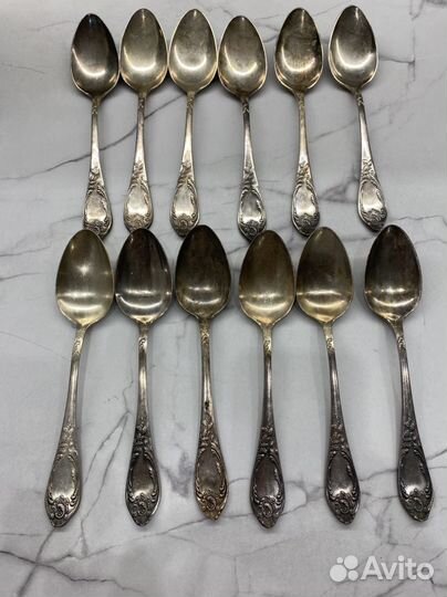 Набор мельхиоровых столовых ложек