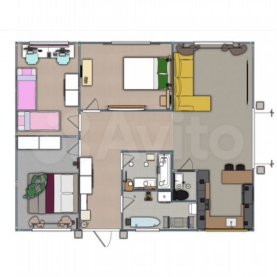 Коттедж 124 м² на участке 5,1 сот.