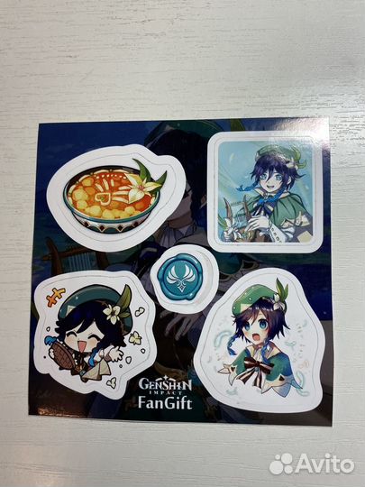Наклейки геншин венти