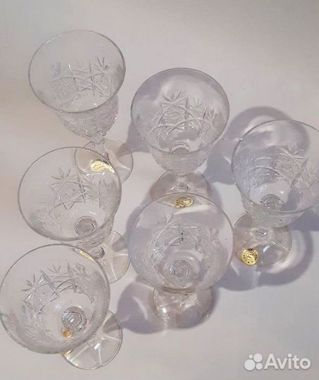 Набор бокалов. Богемское стекло. Новые