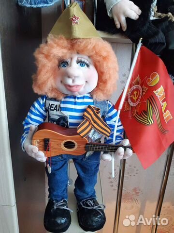 Кукла ручной работы мальчикс гитарой