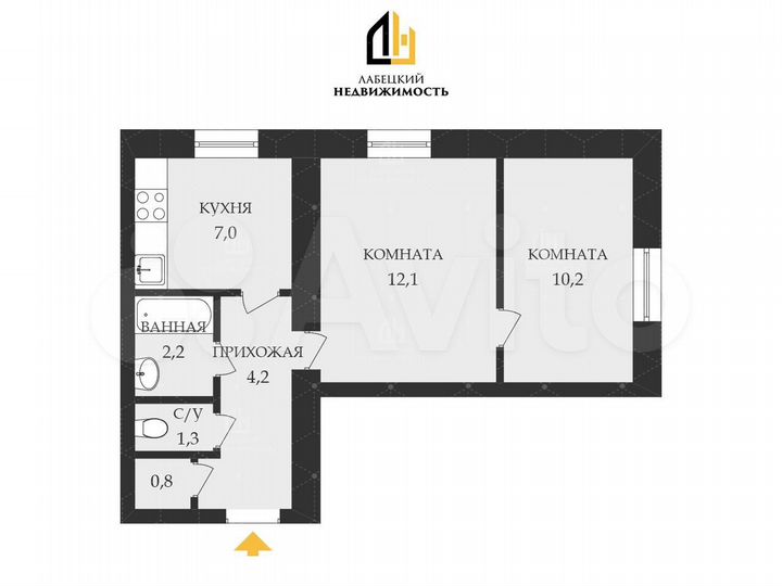 2-к. квартира, 38,3 м², 4/9 эт.