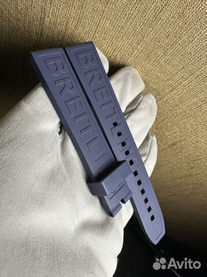 Ремешок 20-18 для Breitling, синий, надпись