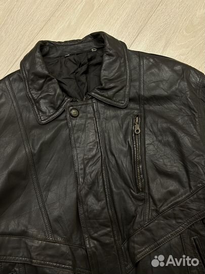 Винтажная кожаная куртка - L