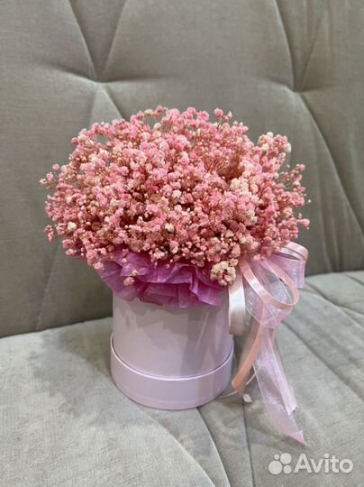 Гипсофила / Букет из гипсофилы в шляпной коробке