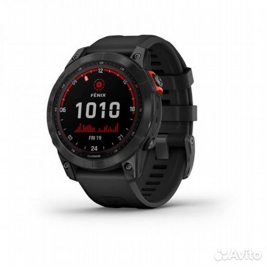 Часы garmin fenix 7 solar серый с черным ремешком