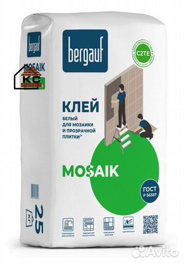 Клей белый для мозаики и прозрачной плитки