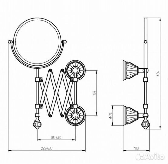 Зеркало косметическое Migliore Olivia 17552 хром