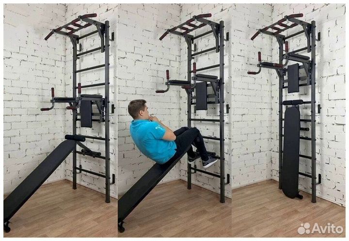 Шведская стенка + турник + брусья + скамья