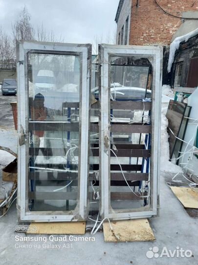 Дверь алюминиевая со стеклом и окна