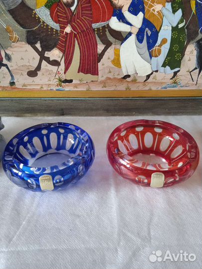 Пепельница цветной хрусталь