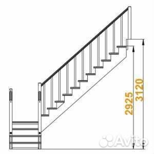 Лестница из сосны «К-022м»