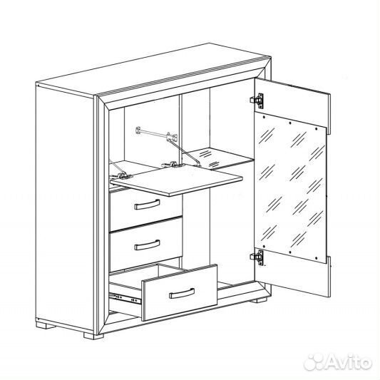 Тумба Мальта B136-KOM1W1K3S лиственница сибирская