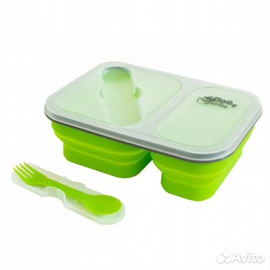 Контейнер силиконовый Tramp 2 отсека с ловилкой (о