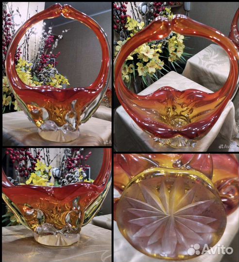 Вазы - конфетницы (корзинки) Чехия, СССР, хх век