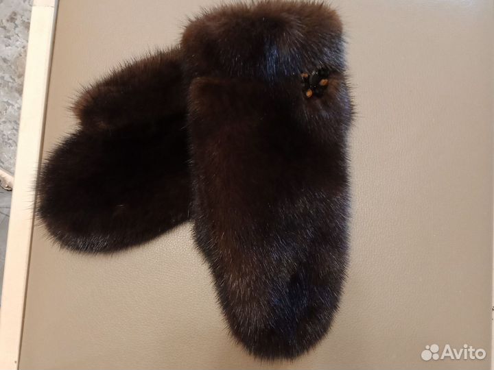 Варежки из меха норки