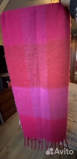 Шарф палантин розовый под мохер