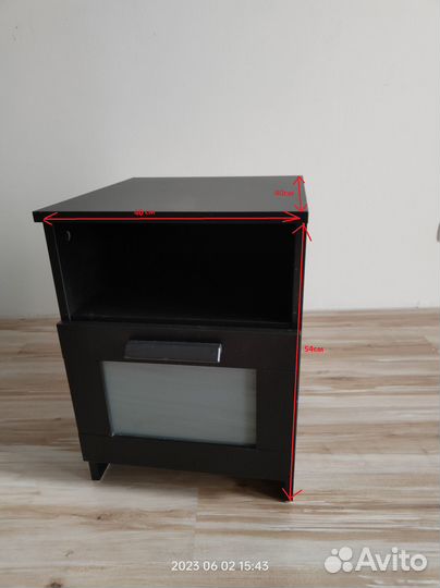 Тумба прикроватная 2шт IKEA «Brimnes» 40*40*54см