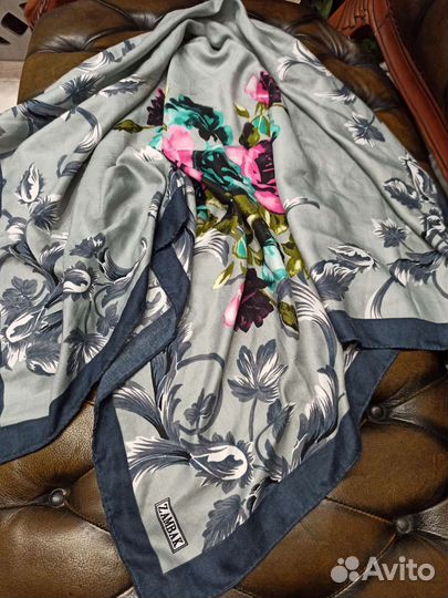 Теплый платок тонкорунная шерсть