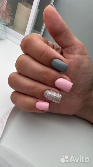 Наращивание ногтей, гель-лак, комбинированный мани
