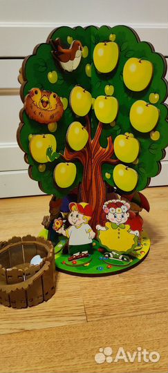 Игрушка деревянная яблоня, времена года