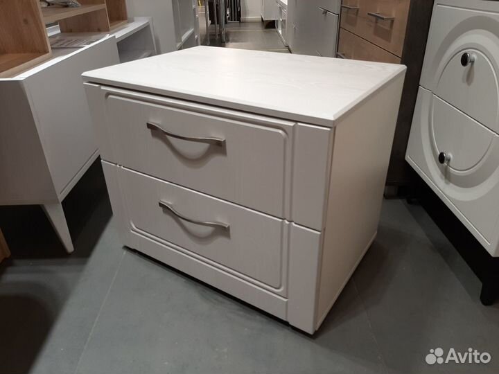 Тумба прикроватная 2 ящика мдф миндаль