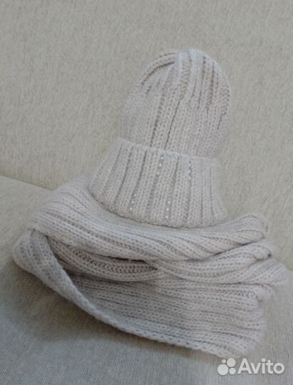 Комплект шапка и снуд женский