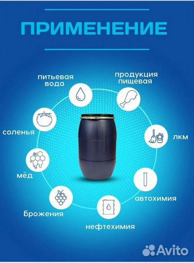 Бочка синяя 128 литров Новая