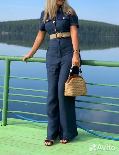 Льняной комбинезон