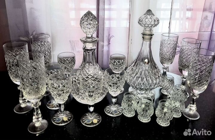 Графин хрусталь, рюмки, бокалы, фужеры