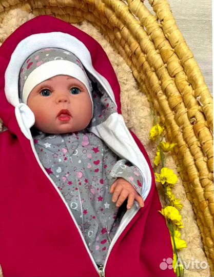 Конверт на выписку новорожденного комплект весенне-летний (малиново-красный)