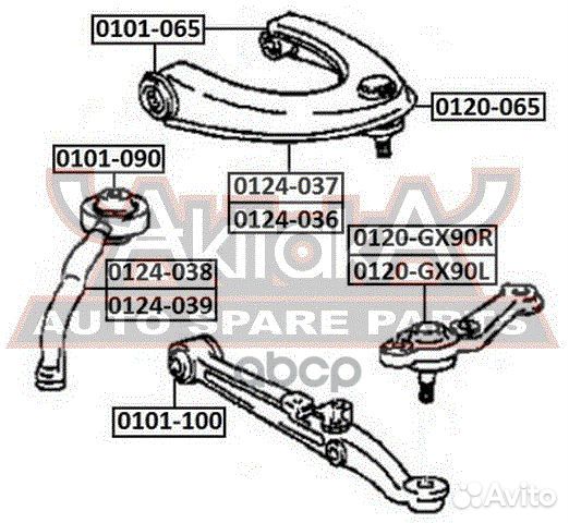 Рычаг передний правый верхний 0124036 0124036 asva