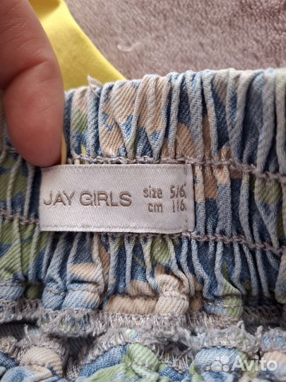 Летняя одежда для девочки юбка и футболка 116 122