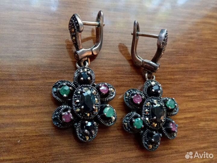 Серьги серебро ретро