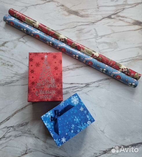 Подарочная упаковка новогодняя бумага коробки