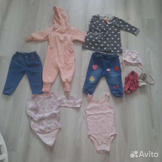 Пакет брендовой одежды для девочки 9-12 мес