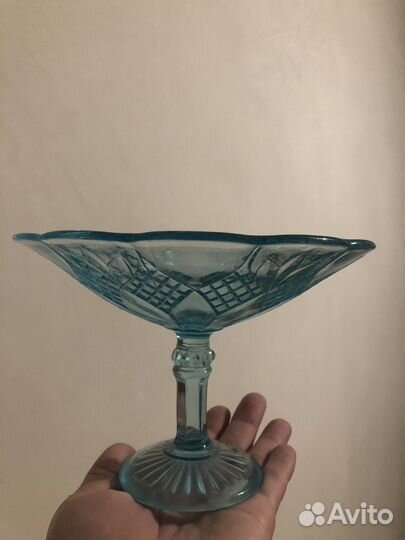 Конфетница цветное стекло СССР