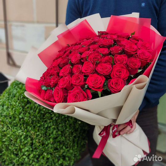 Букет из 51, 61, 101 розы букет гигант из роз