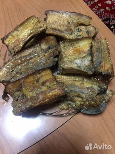 Домашнее копченое сало,ушки,мясо